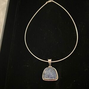 Silpada .925 Silver wire necklace with Blue Sodalite Pendant.